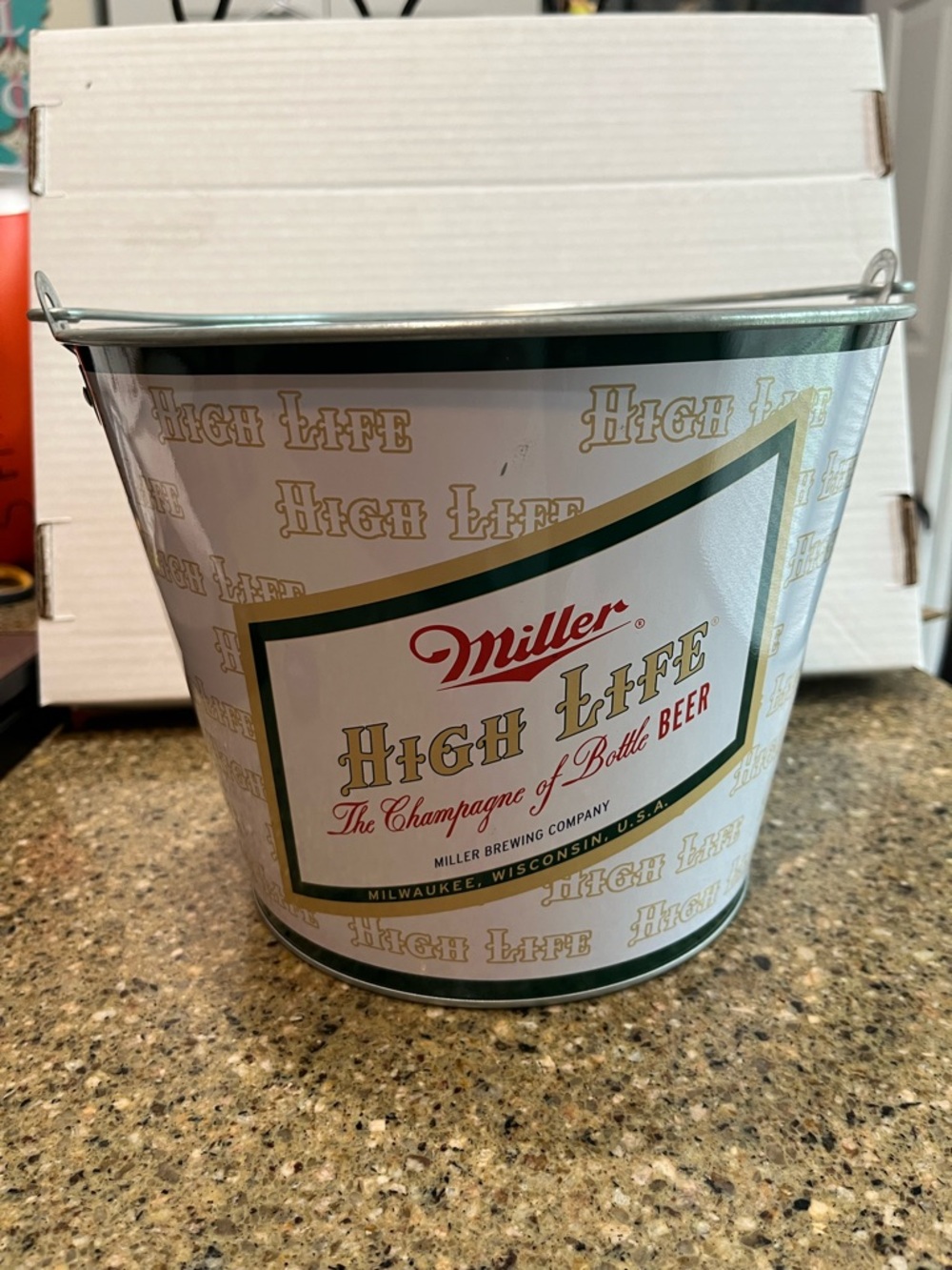 Miller High Life Beer Galvanized Ice Bucket